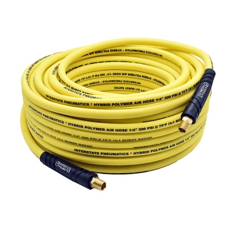 Interstate Pneumatics 1/4in 50 ft Yellow Hybrid Polymer Hose 1/4in NPT HH14-050